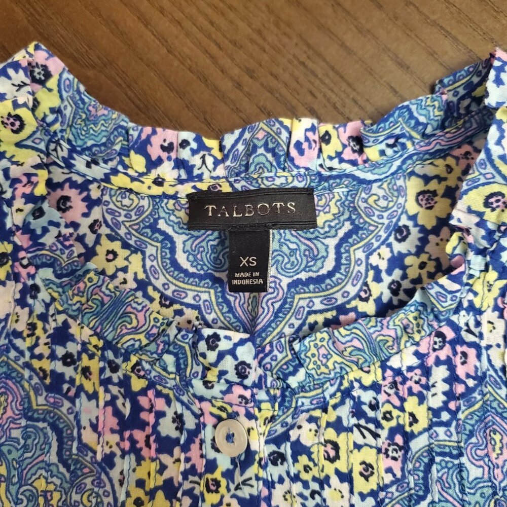 Women's Talbots 100% cotton long sleeve blouse size XS - Picture 2 of 3